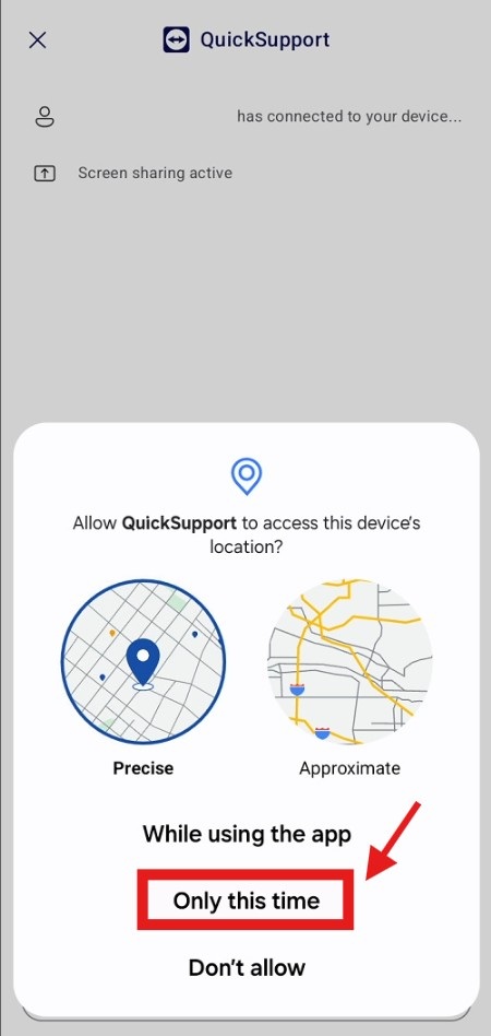 Step 16: Location permission